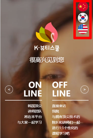 China index page of K-Beauty School
